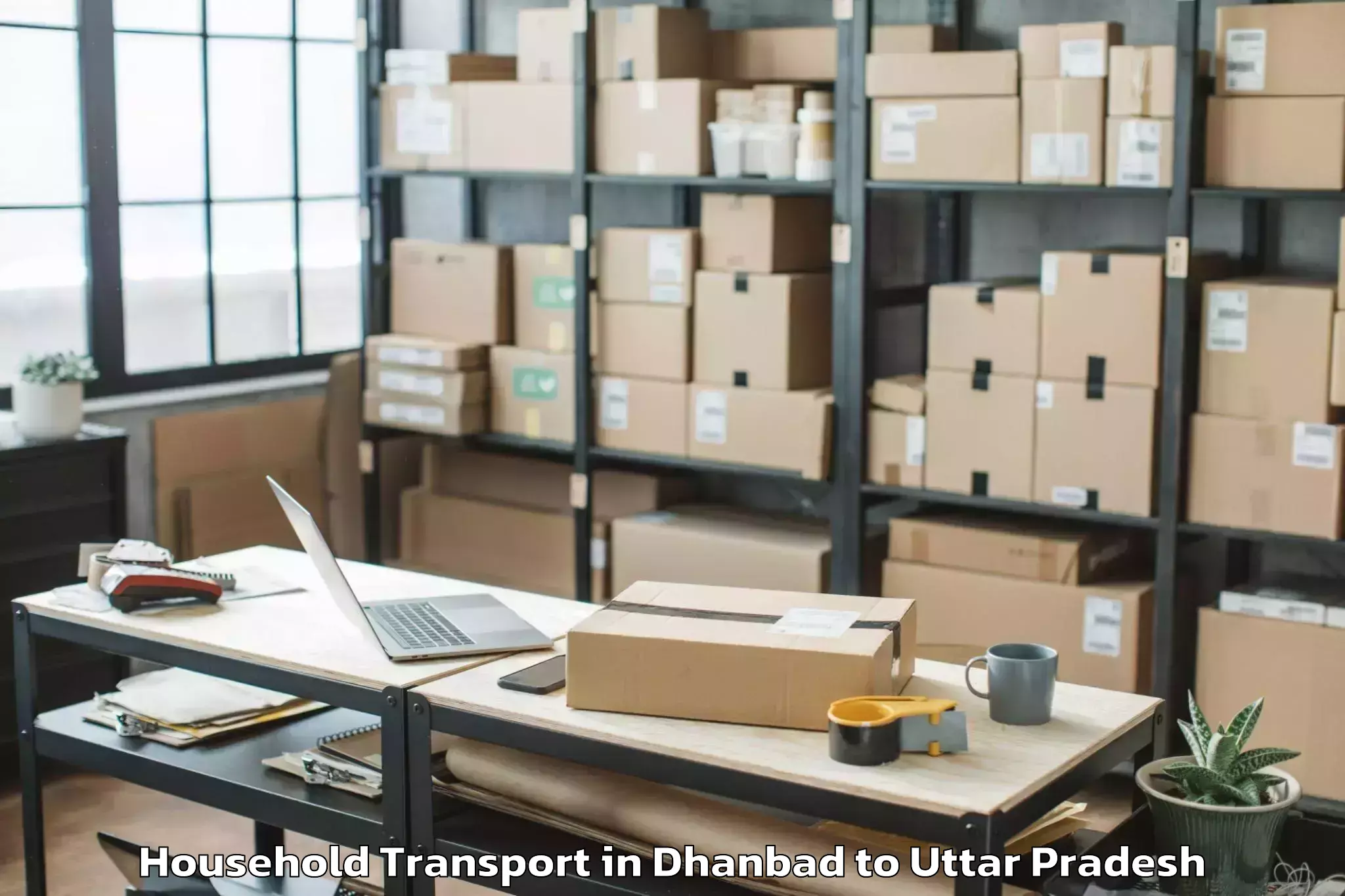 Top Dhanbad to Mathura Household Transport Available